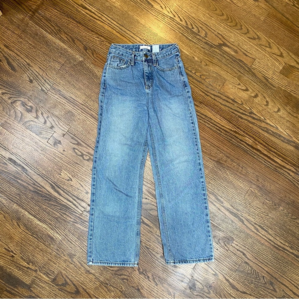 High Rise Strait Leg No Stretch Denim